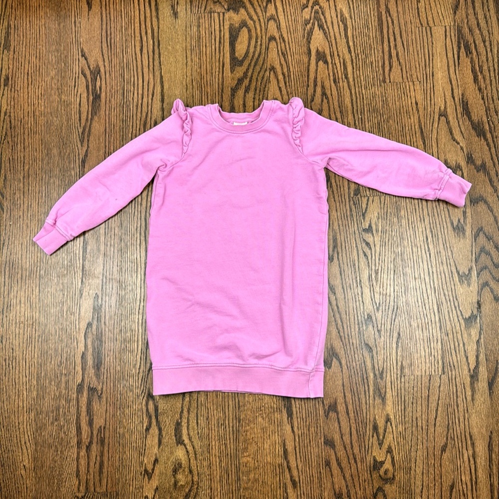Hannah Anderson, sweatshirt dress, pink with shoulder detail, size 6–7